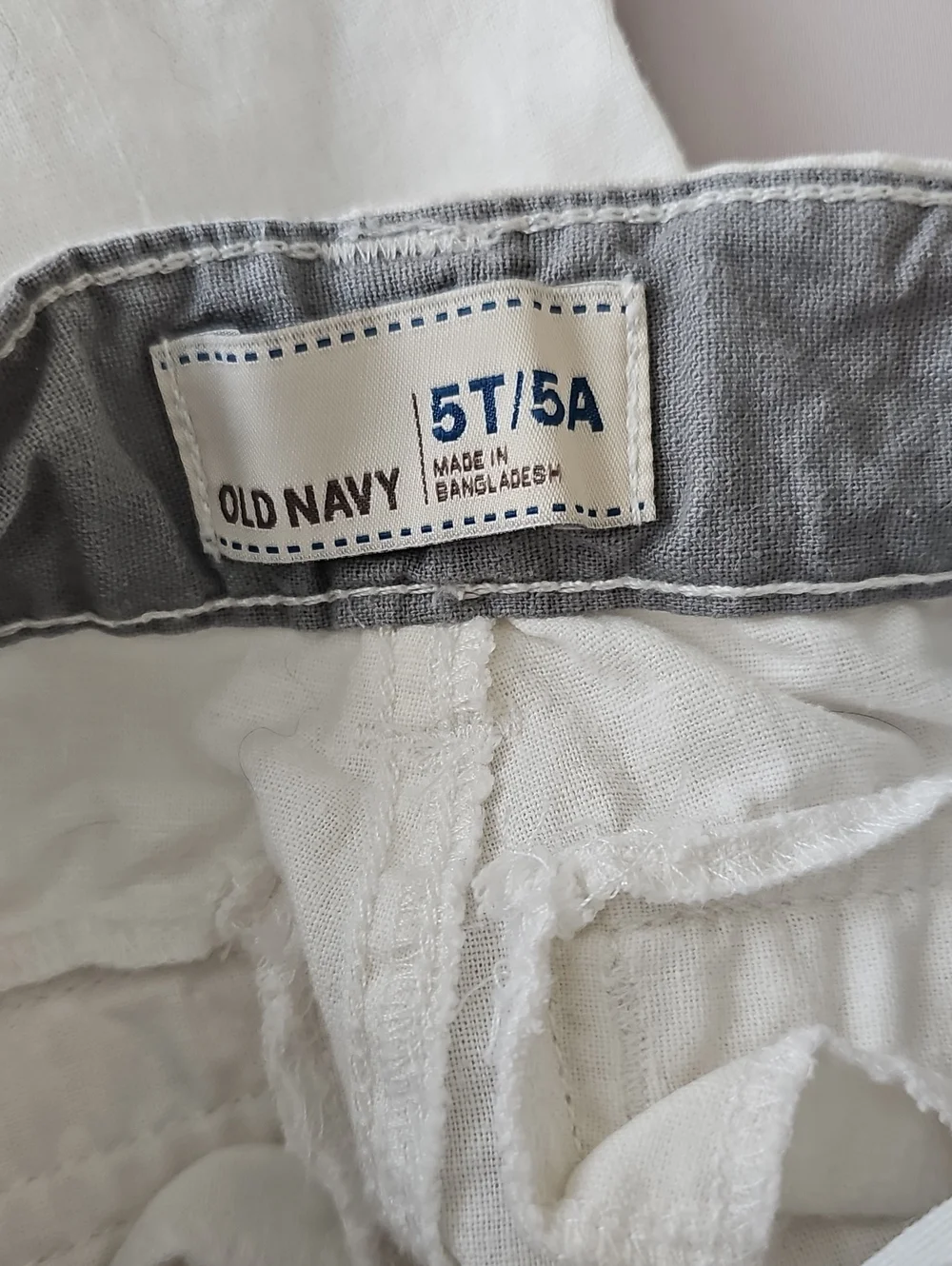 Old Navy White Linen Blend Convertable Leg Pants Boys Sz 5T